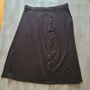 CJ Banks Womens Black Button-Front A-Line Skirt Size 2X